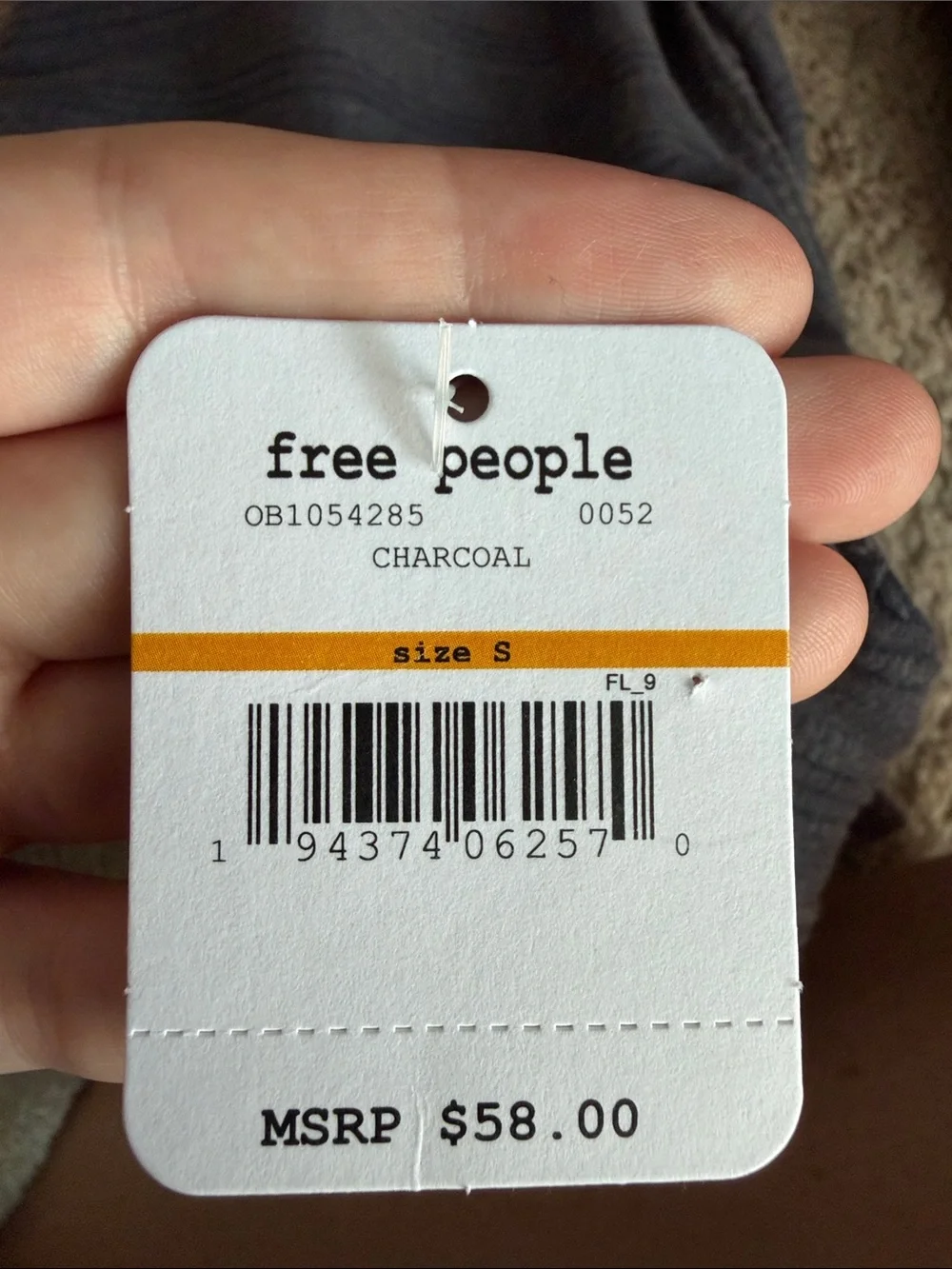Free People Ribbed Scoop-Neck Long Sleeve Bodysuit in Gray